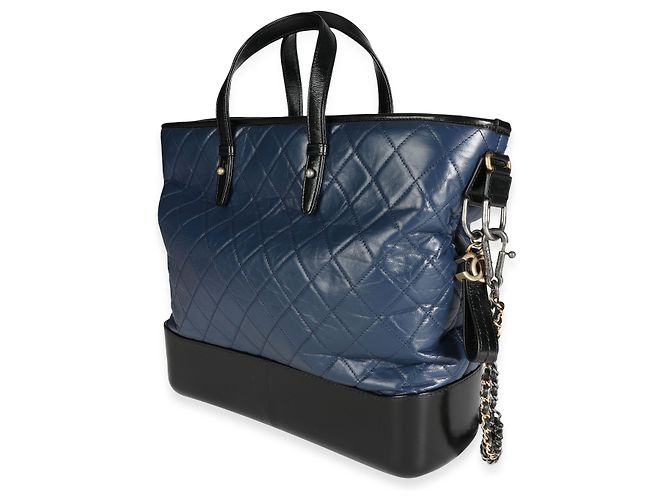 Chanel Black & Blue Gestepptes Kalbsleder Große Gabrielle Einkaufstasche - vista 3