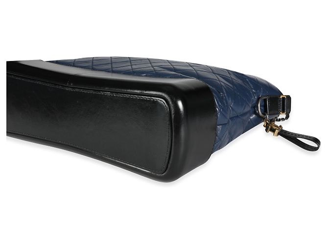 Chanel Black & Blue Gestepptes Kalbsleder Große Gabrielle Einkaufstasche - vista 4