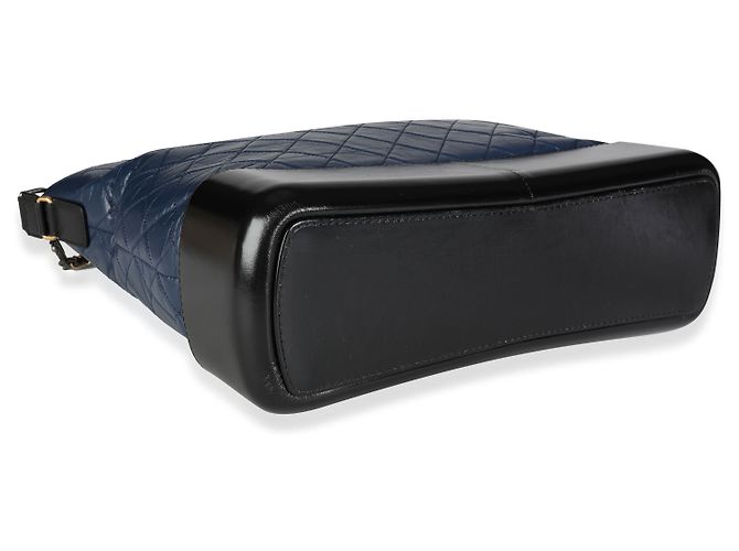 Chanel Black & Blue Gestepptes Kalbsleder Große Gabrielle Einkaufstasche - vista 5