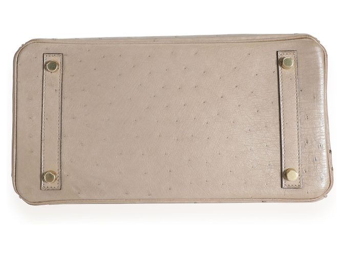 Hermès Hermes Gris Tourterelle Birkin di struzzo 30 GHW Carne - vista 8
