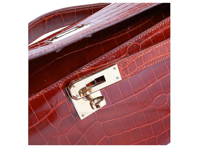 Hermès Hermes Miel Shiny Niloticus Cocodrilo Kelly Cut Ghw Castaño - vista 2