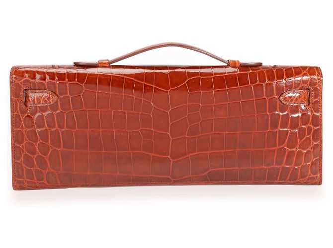 Hermès Hermes Miel Shiny Niloticus Cocodrilo Kelly Cut Ghw Castaño - vista 3