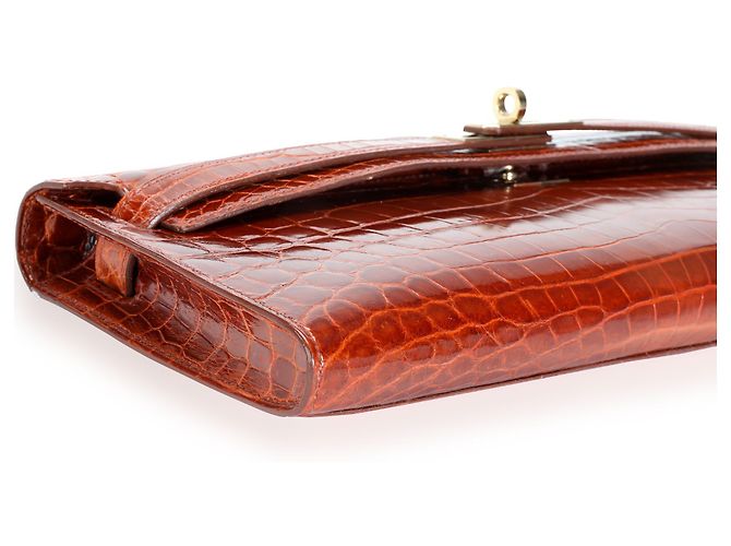 Hermès Hermes Miel Shiny Niloticus Cocodrilo Kelly Cut Ghw Castaño - vista 4