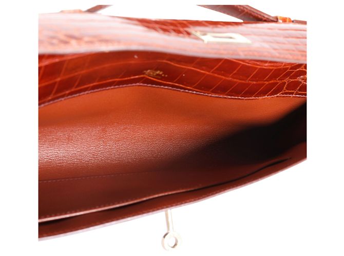 Hermès Hermes Miel Shiny Niloticus Cocodrilo Kelly Cut Ghw Castaño - vista 5