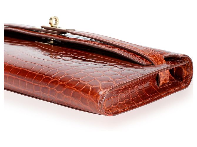 Hermès Hermes Miel Shiny Niloticus Cocodrilo Kelly Cut Ghw Castaño - vista 6