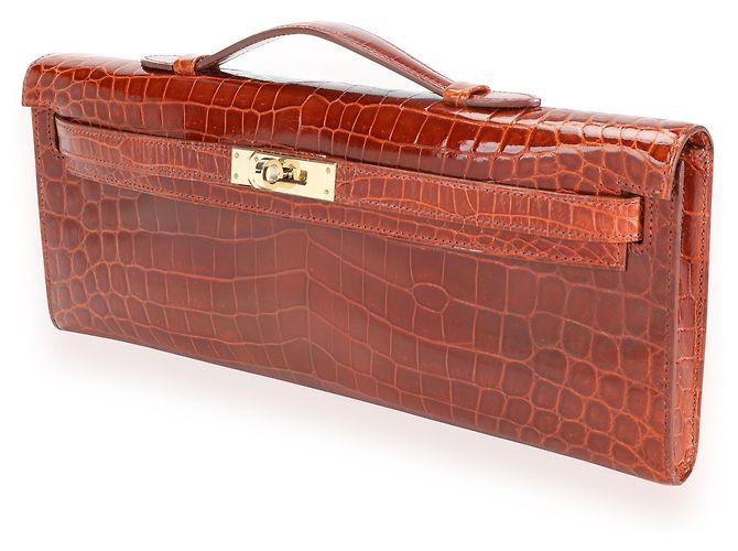Hermès Hermes Miel Shiny Niloticus Cocodrilo Kelly Cut Ghw Castaño - vista 7