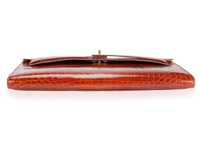 Hermès Hermes Miel Shiny Niloticus Cocodrilo Kelly Cut Ghw Castaño - vista 8