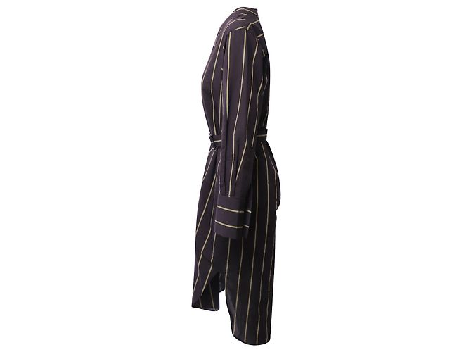 Abito a vestaglia a righe Joseph Janis in cotone marrone - vista 2