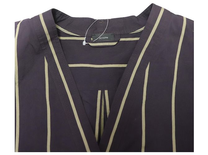 Abito a vestaglia a righe Joseph Janis in cotone marrone - vista 6