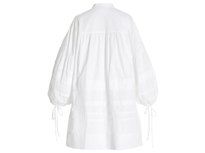 Victoria Beckham Mini Hemdkleid aus Bio-Baumwollpopeline Weiß - Ansicht 2