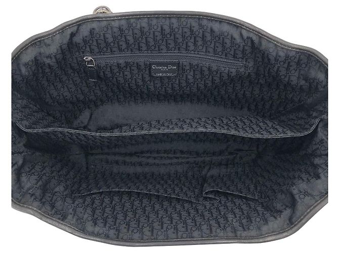 DIOR 2000s Borsa tote basket Plissé in pelle plissettata nera - vista 10