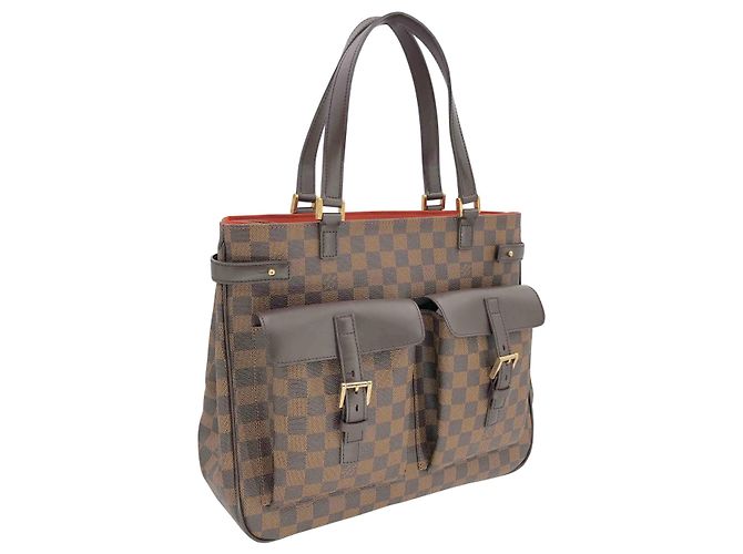 Manhattan Borsa tote Louis Vuitton Uzes con tasche frontali in damier ebene Marrone - vista 2