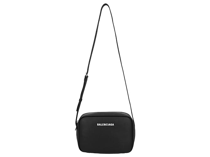 Balenciaga Women Everyday Medium Camera Bag Black Leather Pony-style ...