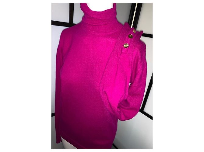 Chanel Malha de Cashmere Fuchsia Fuschia - vista 3