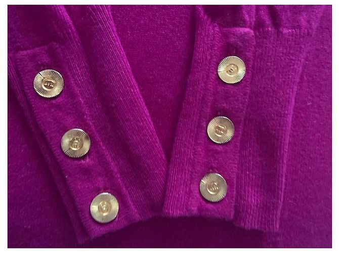 Chanel Malha de Cashmere Fuchsia Fuschia - vista 4