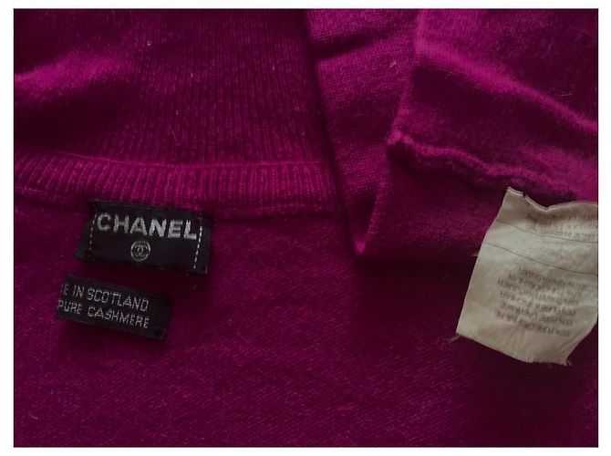 Chanel Malha de Cashmere Fuchsia Fuschia - vista 6