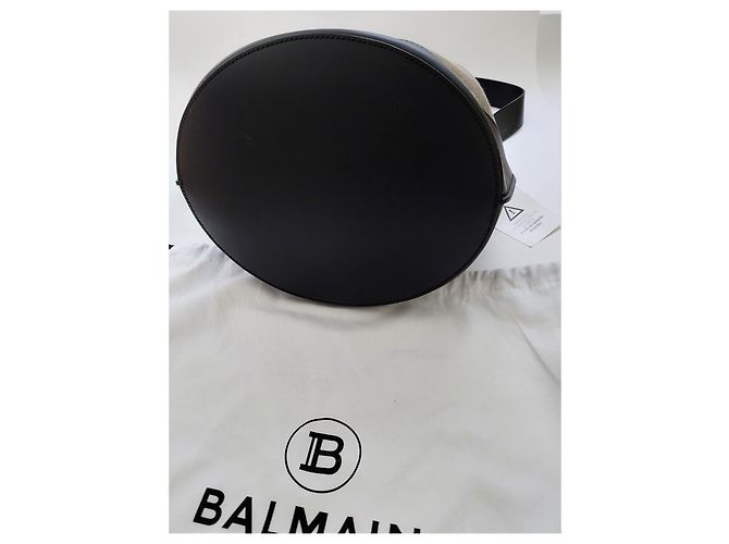 Balmain B-Army Bucket Bag Canvas Leather - view 8