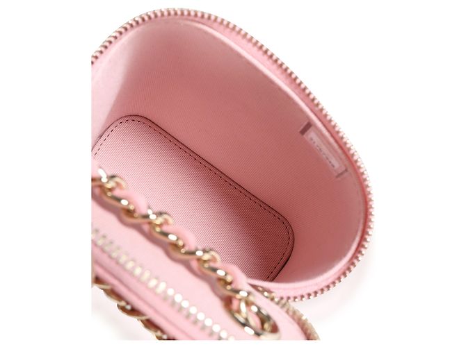 Chanel Pink Quilted Caviar Small Vertical Vanity Case - view 3