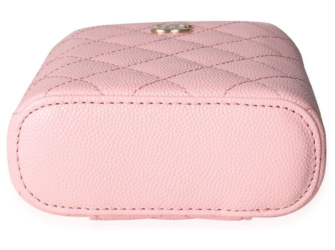 Chanel Pink Quilted Caviar Small Vertical Vanity Case - view 7