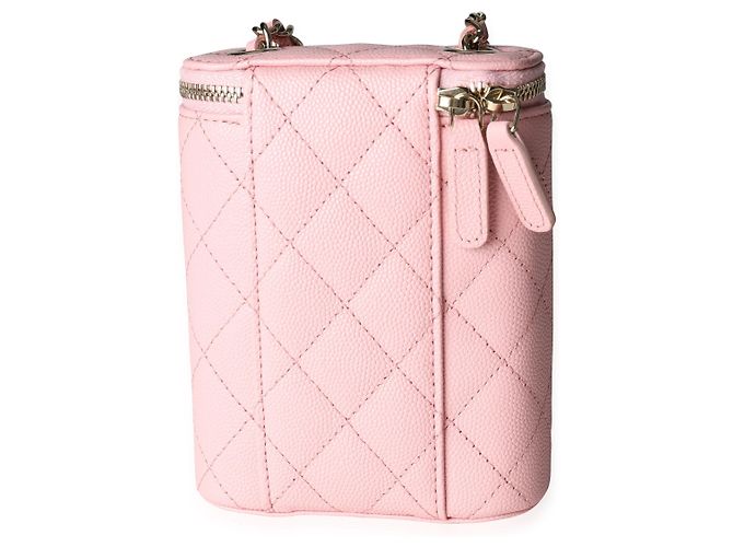 Chanel Pink Quilted Caviar Small Vertical Vanity Case - view 8