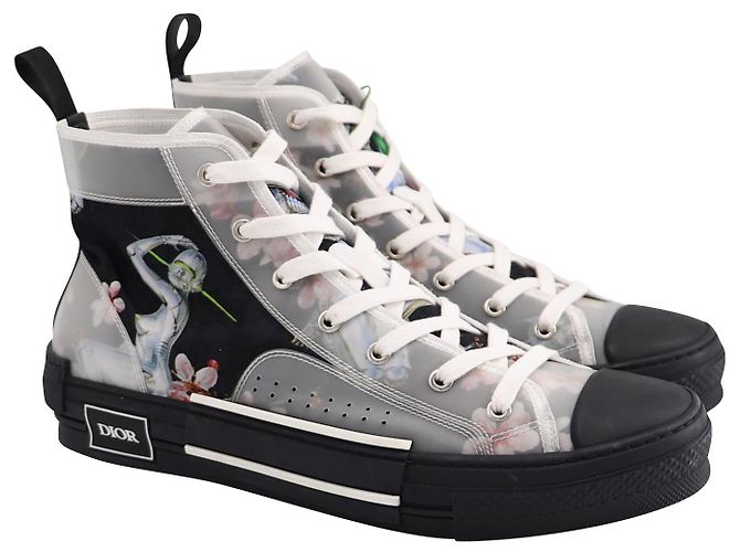 Dior x Sorayama - Imprimé Robot B23 Baskets Monogram en Toile Noire - vue 3