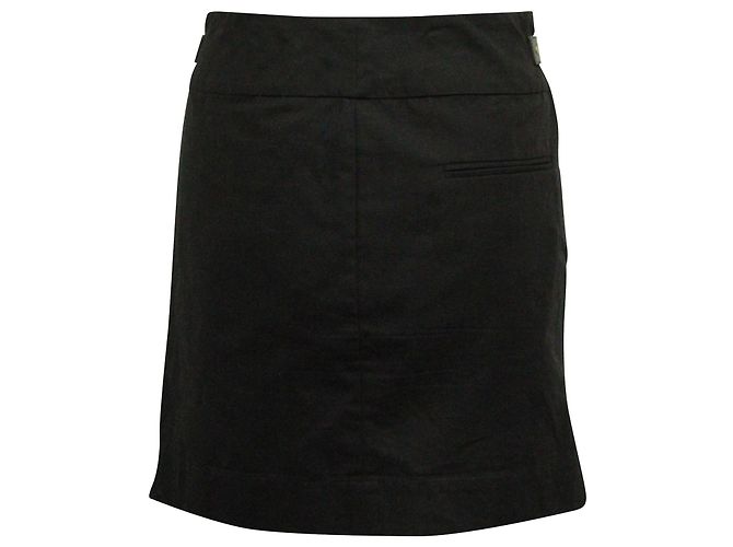Falda Isabel Marant Cruzada con Cinturón en Algodón Negro - vista 3