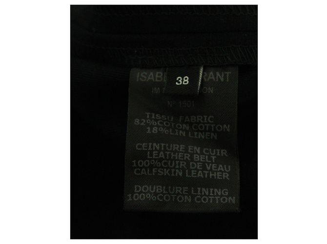Falda Isabel Marant Cruzada con Cinturón en Algodón Negro - vista 5