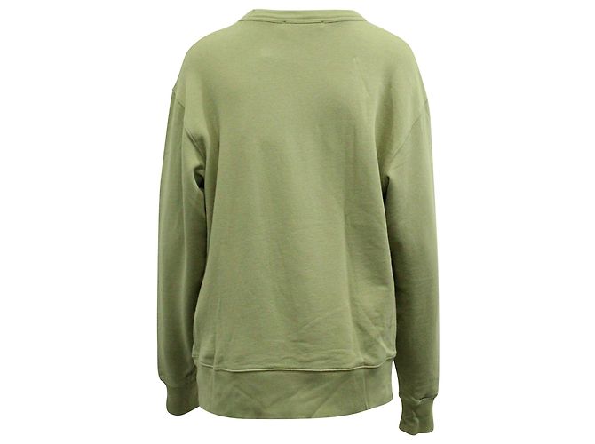 Sudadera de algodón verde con cuello redondo Fairview de Acne Studios Verde oliva - vista 3