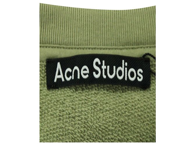 Sudadera de algodón verde con cuello redondo Fairview de Acne Studios Verde oliva - vista 4