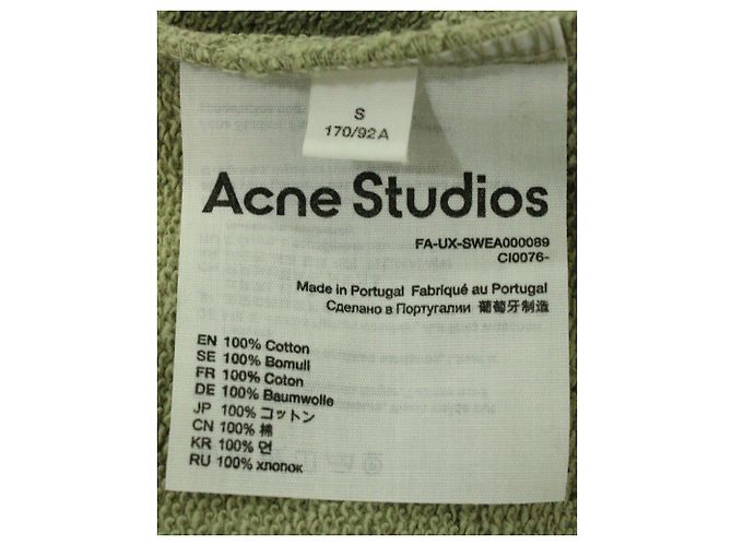 Sudadera de algodón verde con cuello redondo Fairview de Acne Studios Verde oliva - vista 5