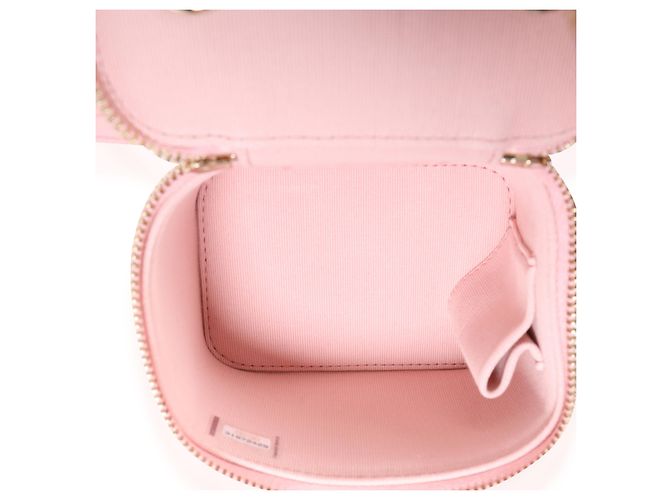 Vanity Mini estojo rosa acolchoado de caviar Chanel com corrente - vista 6