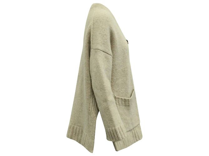 Acne Studios Oversize-Strickjacke aus beigefarbener Wolle - Ansicht 2