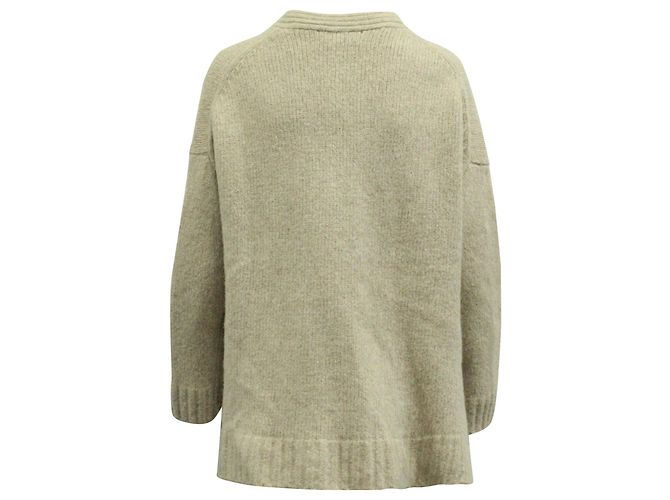 Acne Studios Oversize-Strickjacke aus beigefarbener Wolle - Ansicht 3