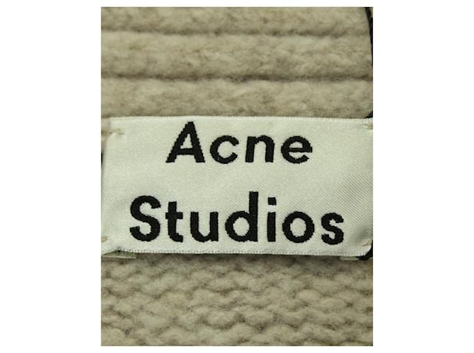 Acne Studios Oversize-Strickjacke aus beigefarbener Wolle - Ansicht 4