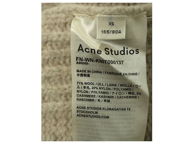 Acne Studios Oversize-Strickjacke aus beigefarbener Wolle - Ansicht 5