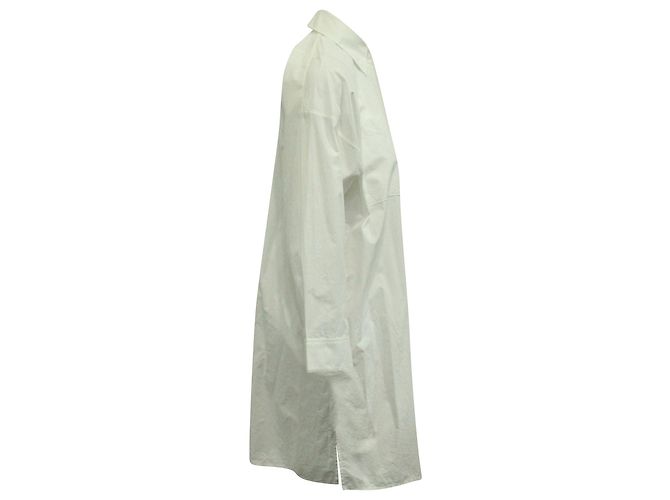 Vestido camisero extragrande de algodón blanco de Acne Studios - vista 2