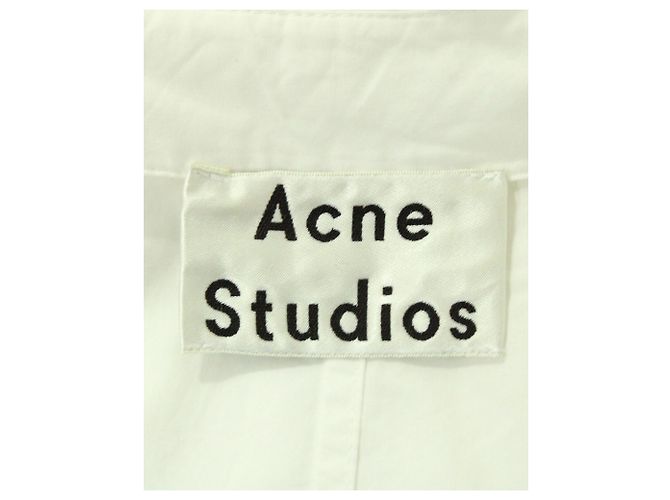 Vestido camisero extragrande de algodón blanco de Acne Studios - vista 4
