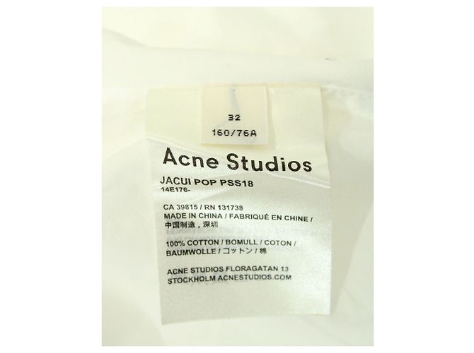 Vestido camisero extragrande de algodón blanco de Acne Studios - vista 5