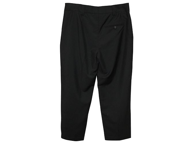 Pantalones capri de pernera recta en mezcla de lana negra de Acne Studios Negro - vista 2