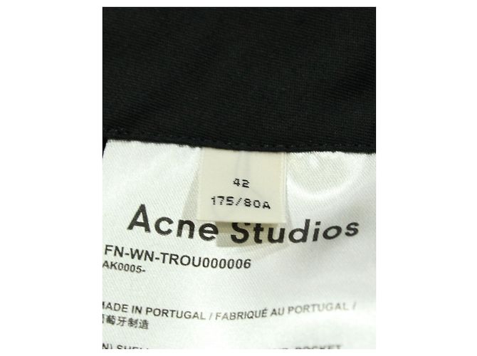 Pantalones capri de pernera recta en mezcla de lana negra de Acne Studios Negro - vista 4