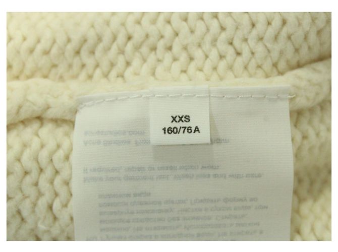 Acne Studios Gestricktes Poloshirt aus cremefarbener Baumwolle Weiß Roh - Ansicht 5