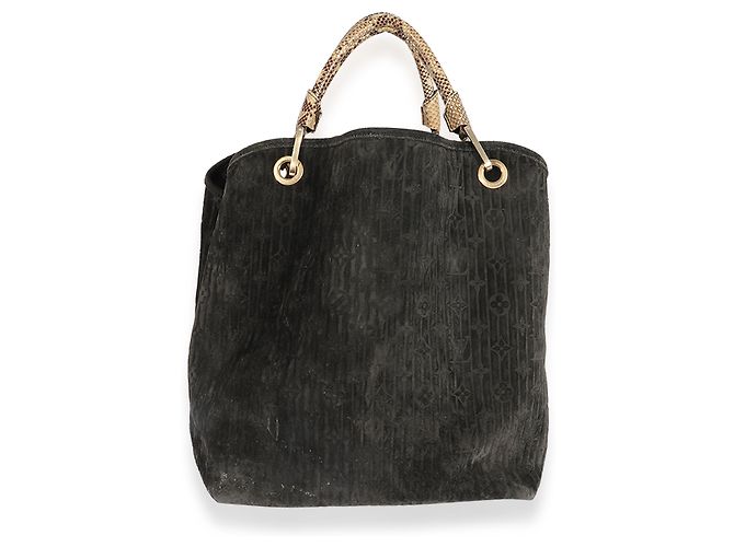 Borsa Louis Vuitton Kohl Suede Whisper Gm Nero - vista 7