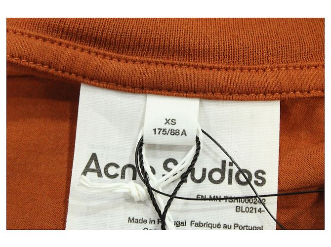 T-shirt girocollo con tasche Acne Studios in cotone marrone - vista 3