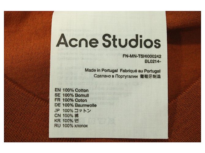 T-shirt girocollo con tasche Acne Studios in cotone marrone - vista 4