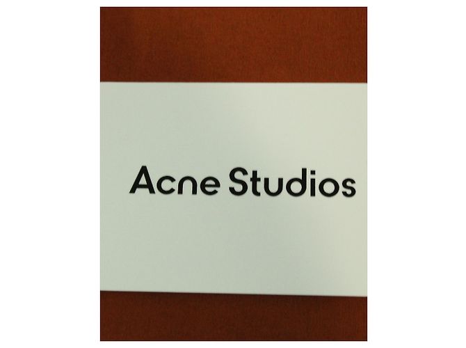 T-shirt girocollo con tasche Acne Studios in cotone marrone - vista 6
