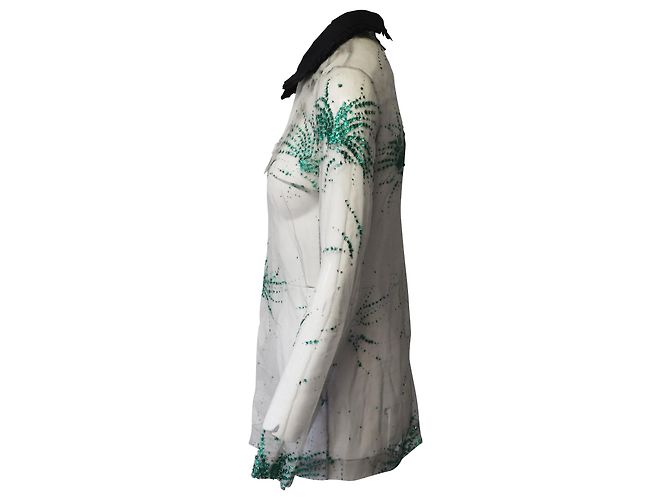 Blusa transparente adornada en seda negra de Miu Miu Negro - vista 2