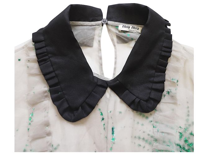 Blusa transparente adornada en seda negra de Miu Miu Negro - vista 6