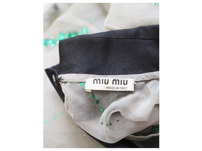 Blusa transparente adornada en seda negra de Miu Miu Negro - vista 7