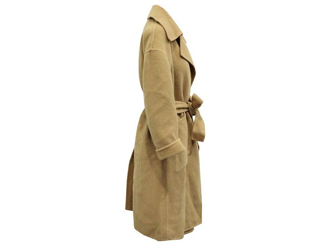 N°21 N.21 Trenchcoat mit Gürtel aus beiger Wolle - Ansicht 2
