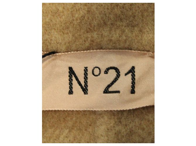 N°21 N.21 Trenchcoat mit Gürtel aus beiger Wolle - Ansicht 4
